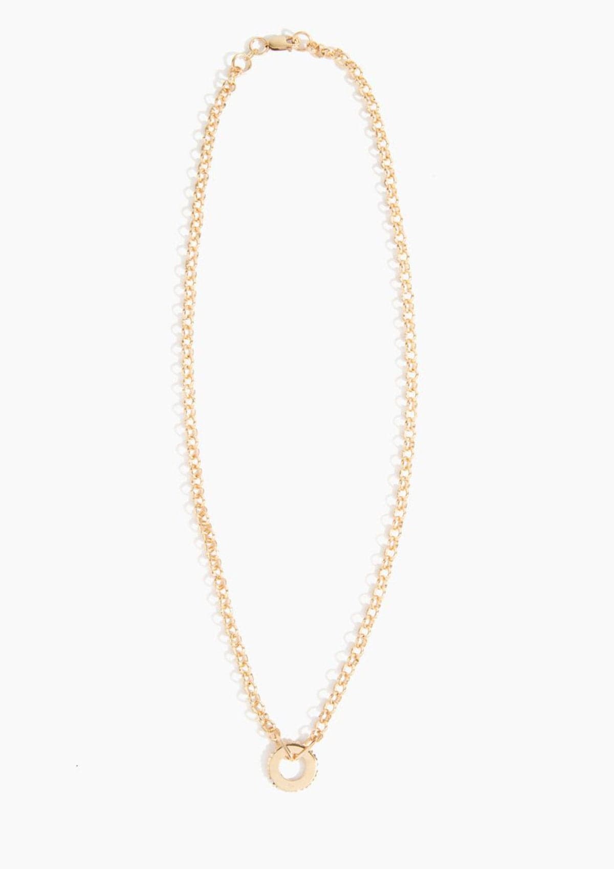 The Halo Necklace in 14K Solid Gold