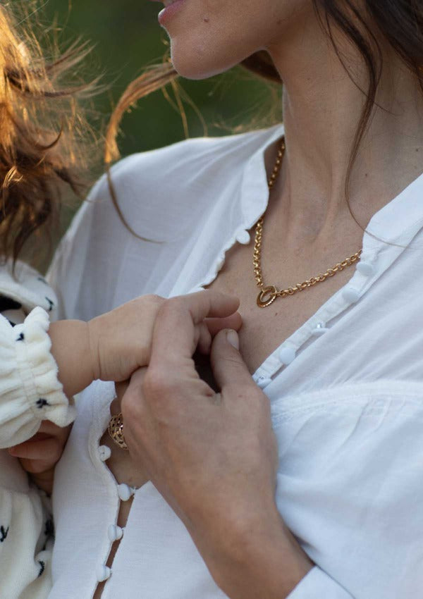 The Halo Necklace in 14K Solid Gold