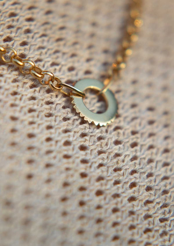 The Halo Necklace in 14K Solid Gold